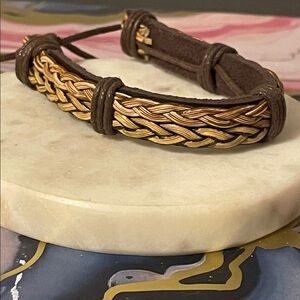 leather cuff bangle adjustable bracelet